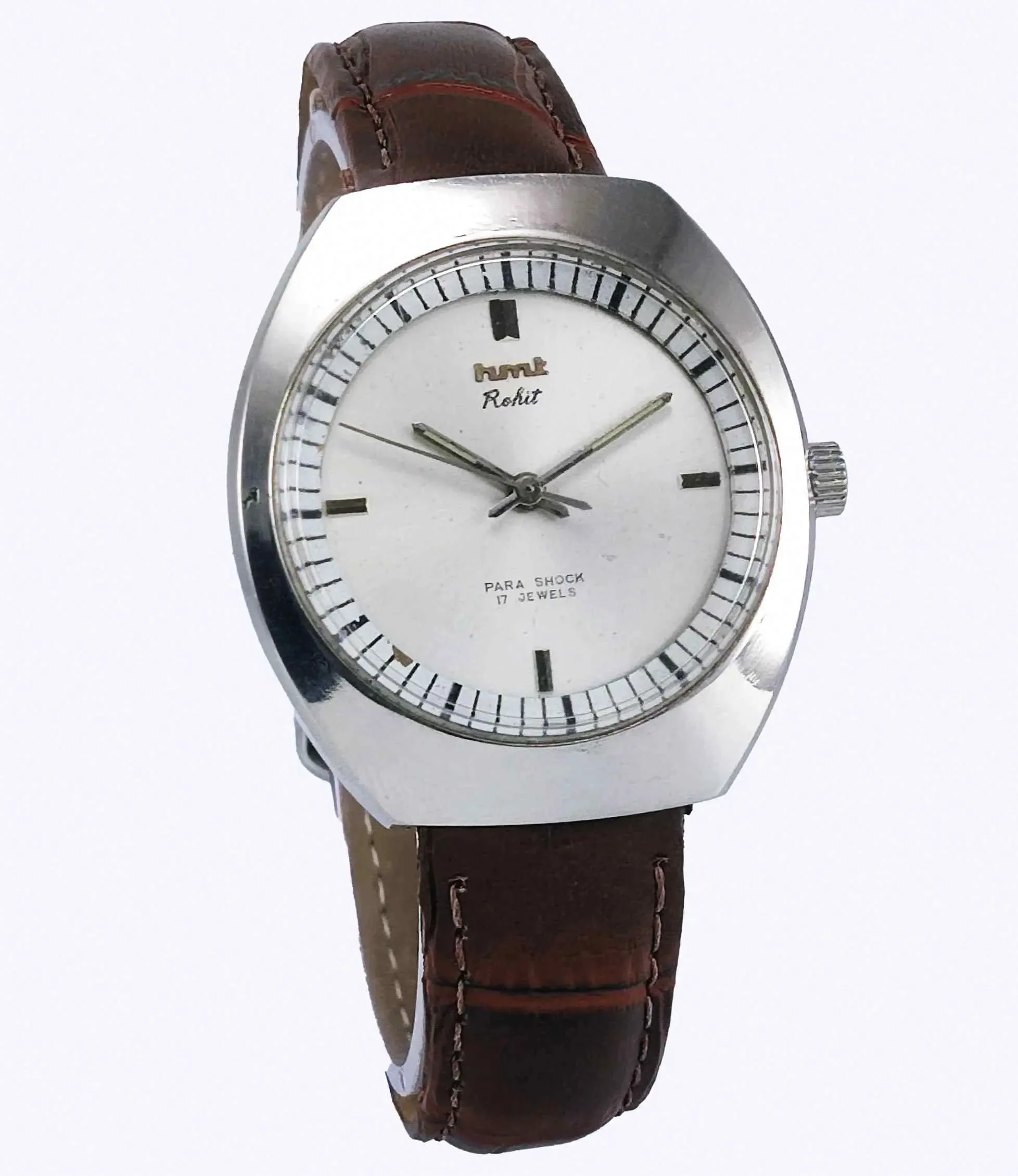 HMT Rohit Para Shock 17 Jewels Silver Dial HandWinding Men's Watch