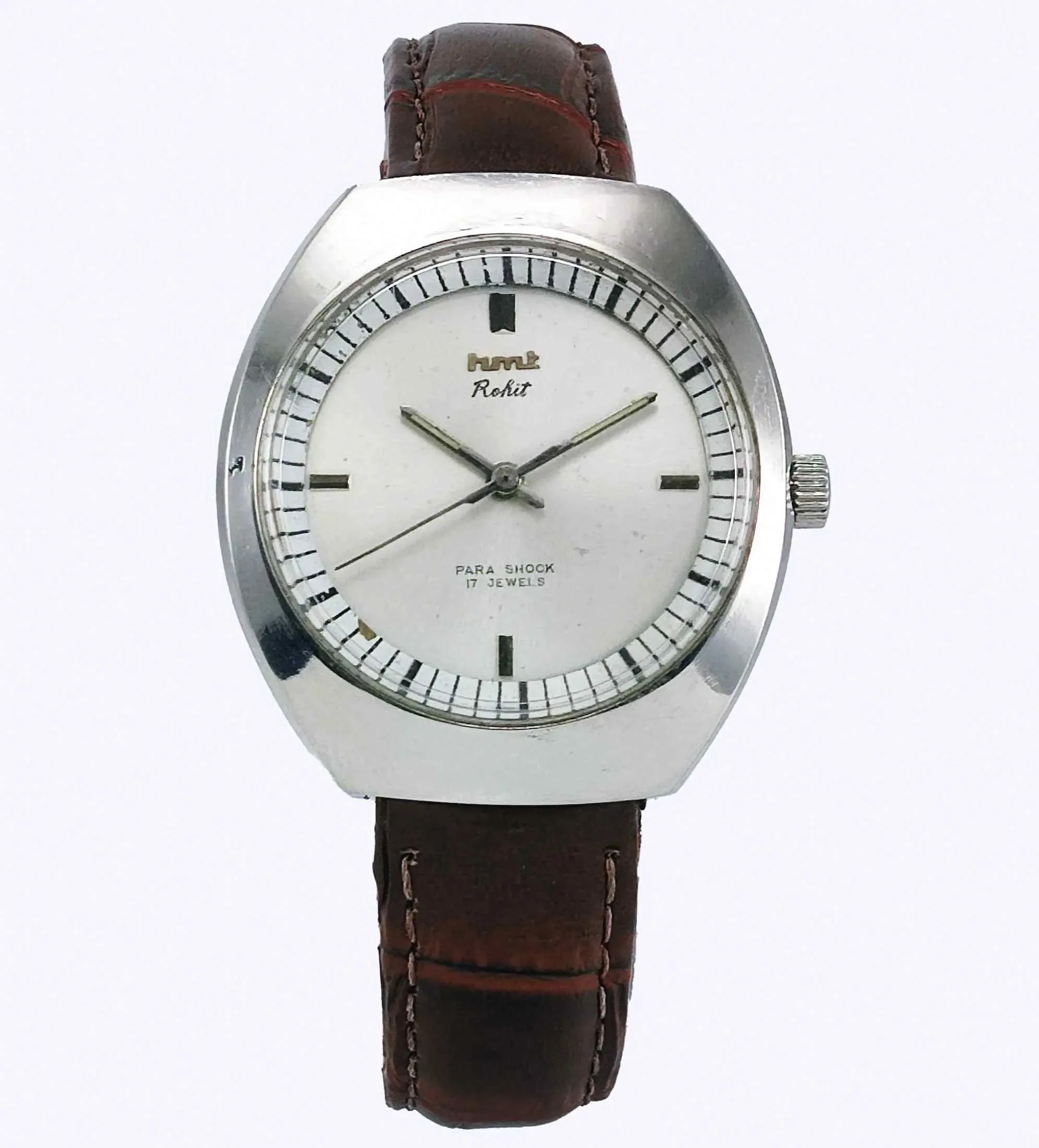 HMT Rohit Para Shock 17 Jewels Silver Dial HandWinding Men's Watch