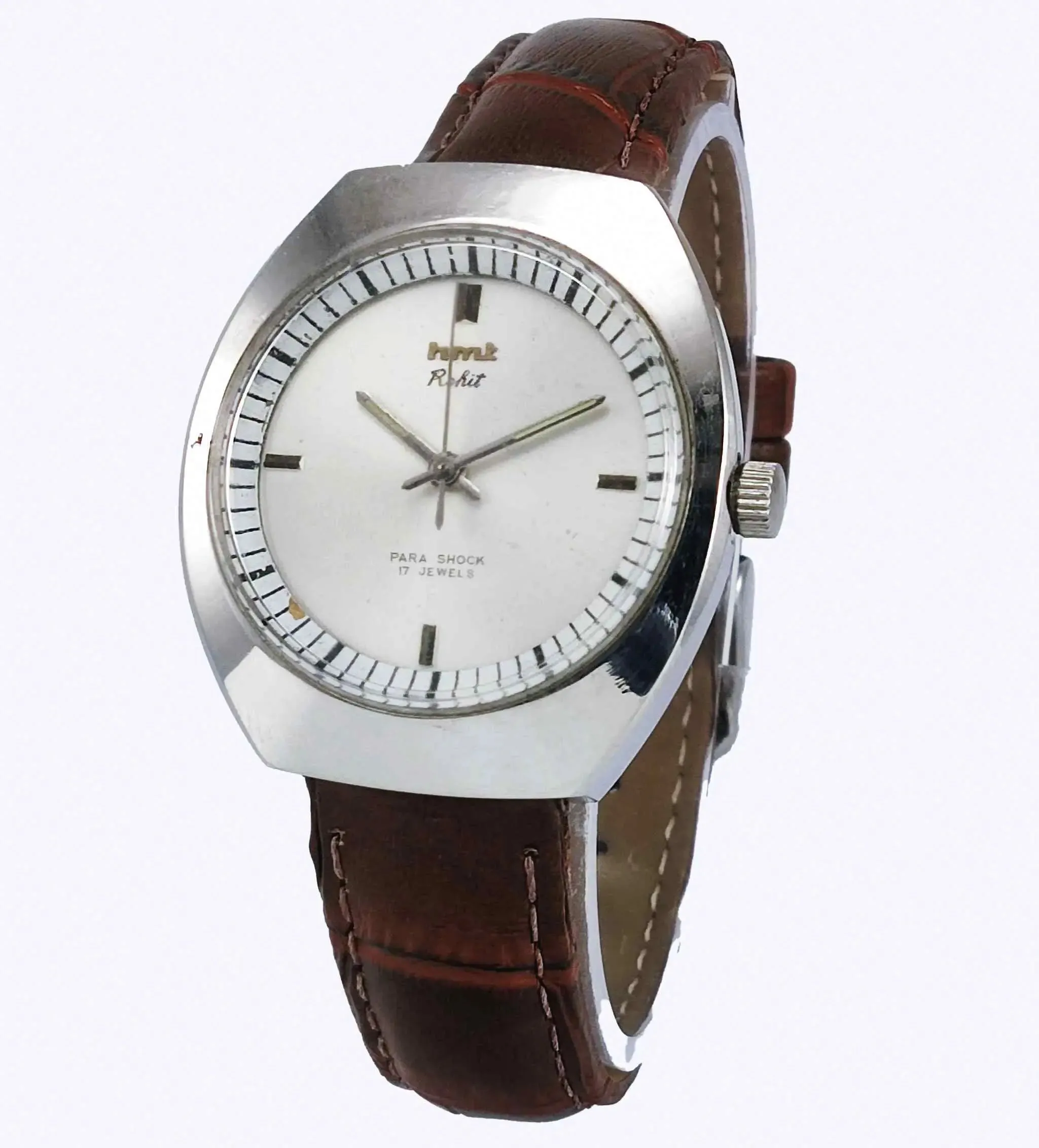 HMT Rohit Para Shock 17 Jewels Silver Dial HandWinding Men's Watch