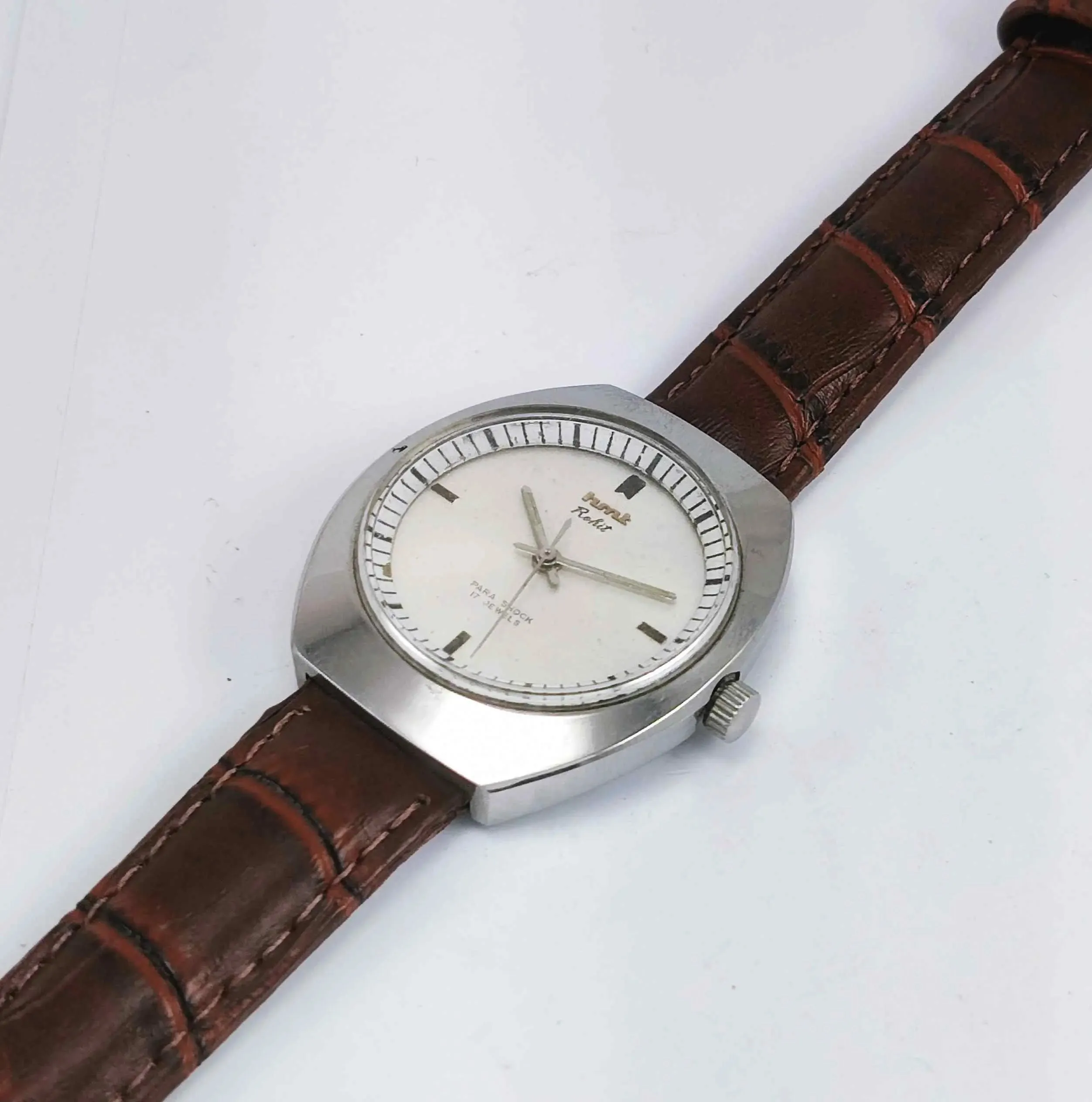 HMT Rohit Para Shock 17 Jewels Silver Dial HandWinding Men's Watch