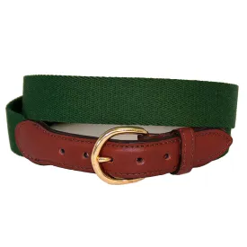 Hunter Green Surcingle Leather Tab Belt