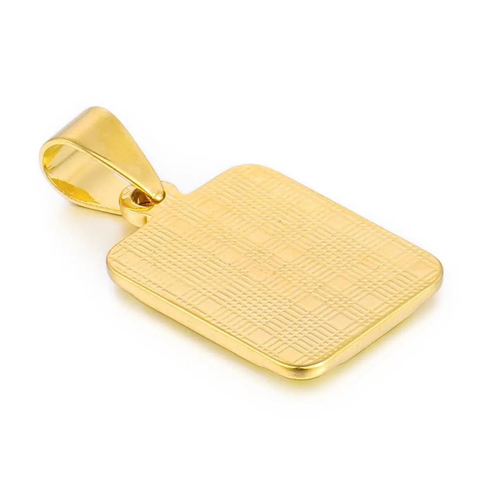 Initial Letter Pendant Charm Gold Necklace Cuban Link Chain