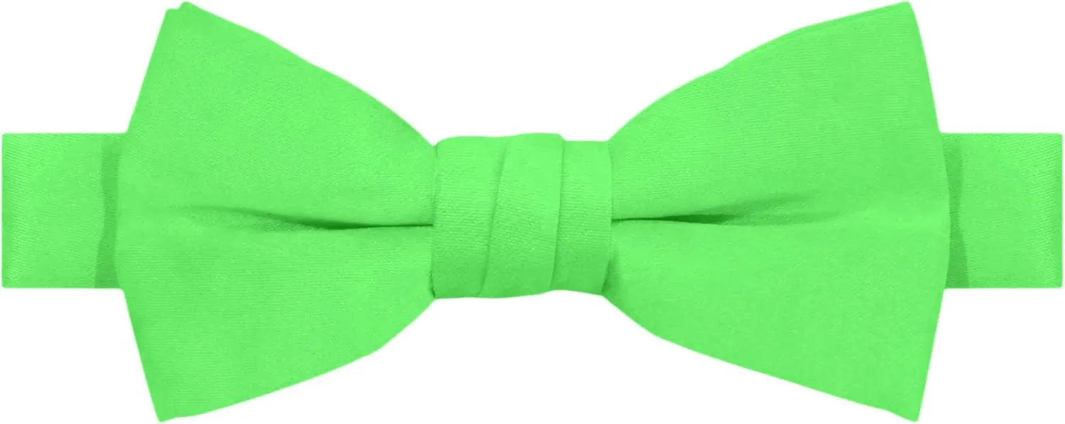 Jacob Alexander 2 Piece Set Matching Father Son Men's and Young Boys' Pre-Tied Adjustable Banded Bow Tie