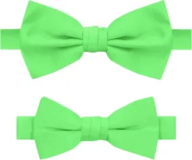 Jacob Alexander 2 Piece Set Matching Father Son Men's and Young Boys' Pre-Tied Adjustable Banded Bow Tie