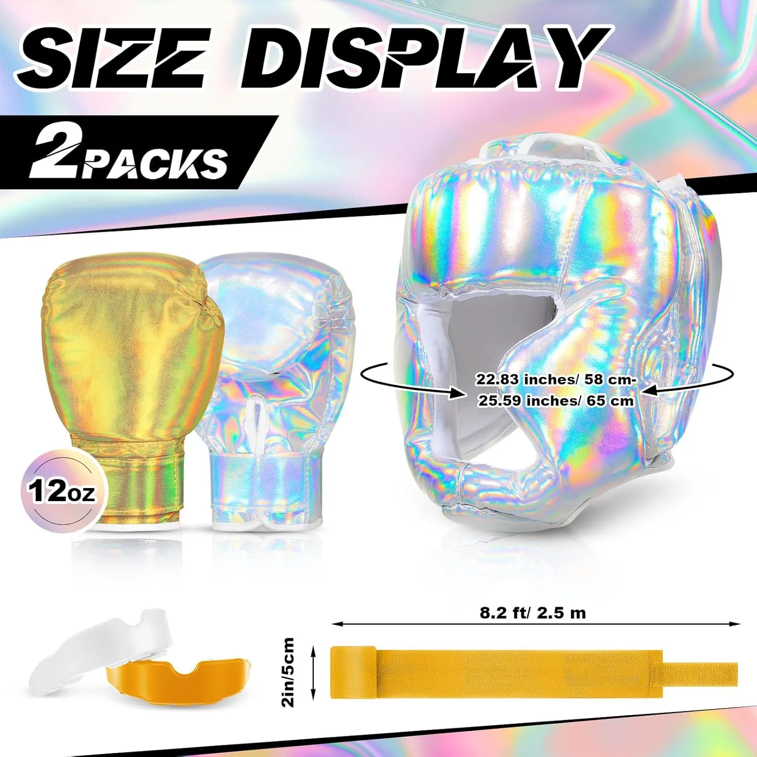 Kanayu 14 Pcs Boxing Set Including 2 Pair of 16 oz Boxing Gloves Headgear Helmet Hand Wraps Mouth Guards Gifts for Adults Youth Beginners Training Equipment