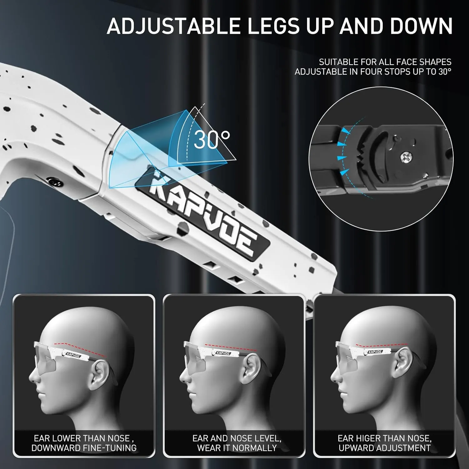 KAPVOE Photochromic Cycling Glasses Sports Sunglasses Mountain Bike Gasses Clear MTB Glasses Men Women Bicycle Riding Glasses