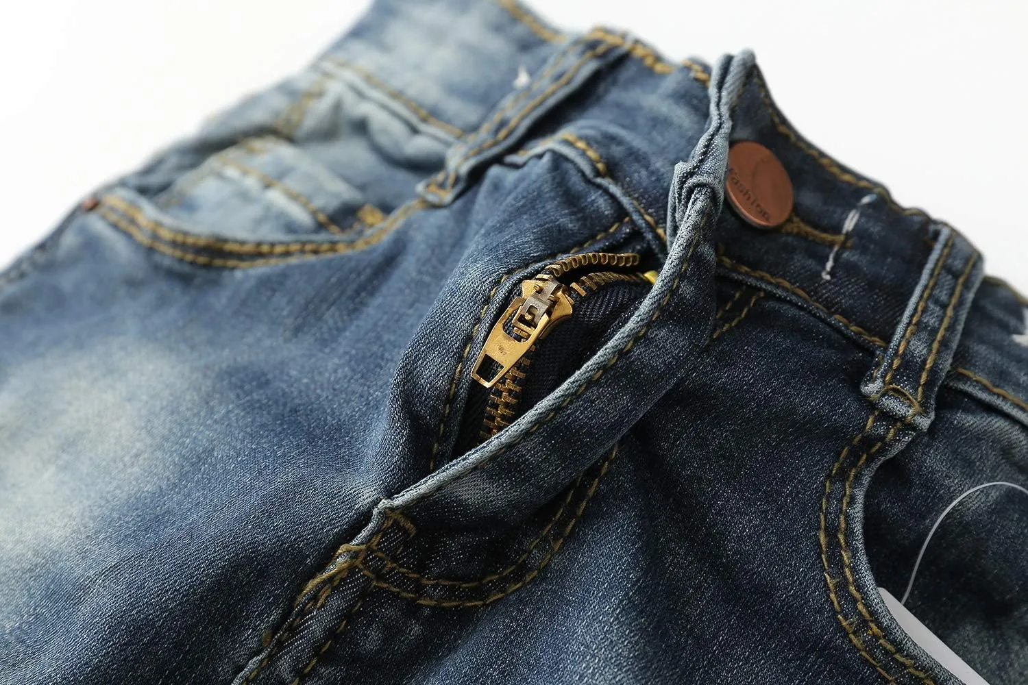 KIDSCOOL SPACE Baby Girl Boy Jeans,Elastic Band Inside with D-Rings Ripped Denim Pants