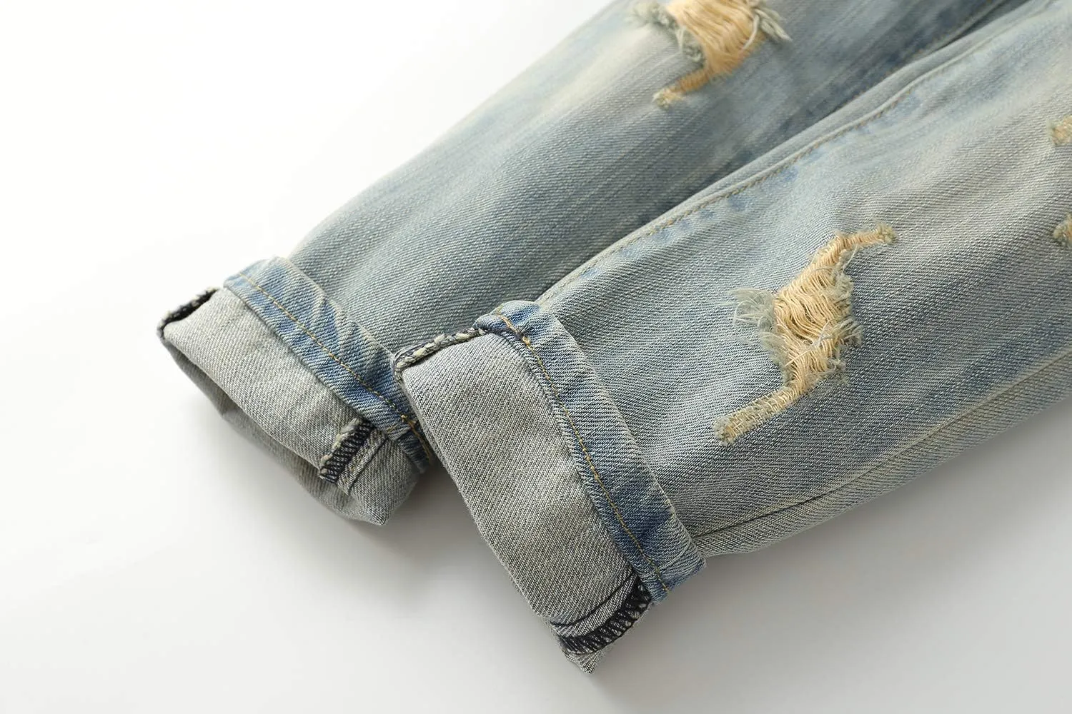 KIDSCOOL SPACE Baby Girl Boy Jeans,Elastic Band Inside with D-Rings Ripped Denim Pants