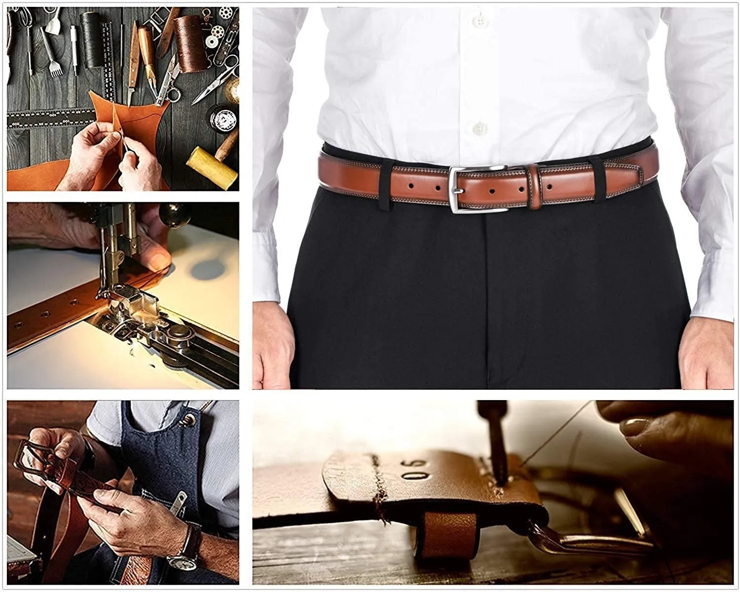 KM Legend Mens Genuine Leather Dress - Classic & Fashion For Work Business And Casual Belt