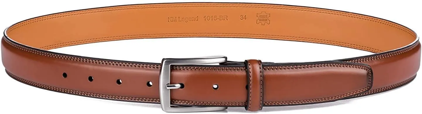 KM Legend Mens Genuine Leather Dress - Classic & Fashion For Work Business And Casual Belt