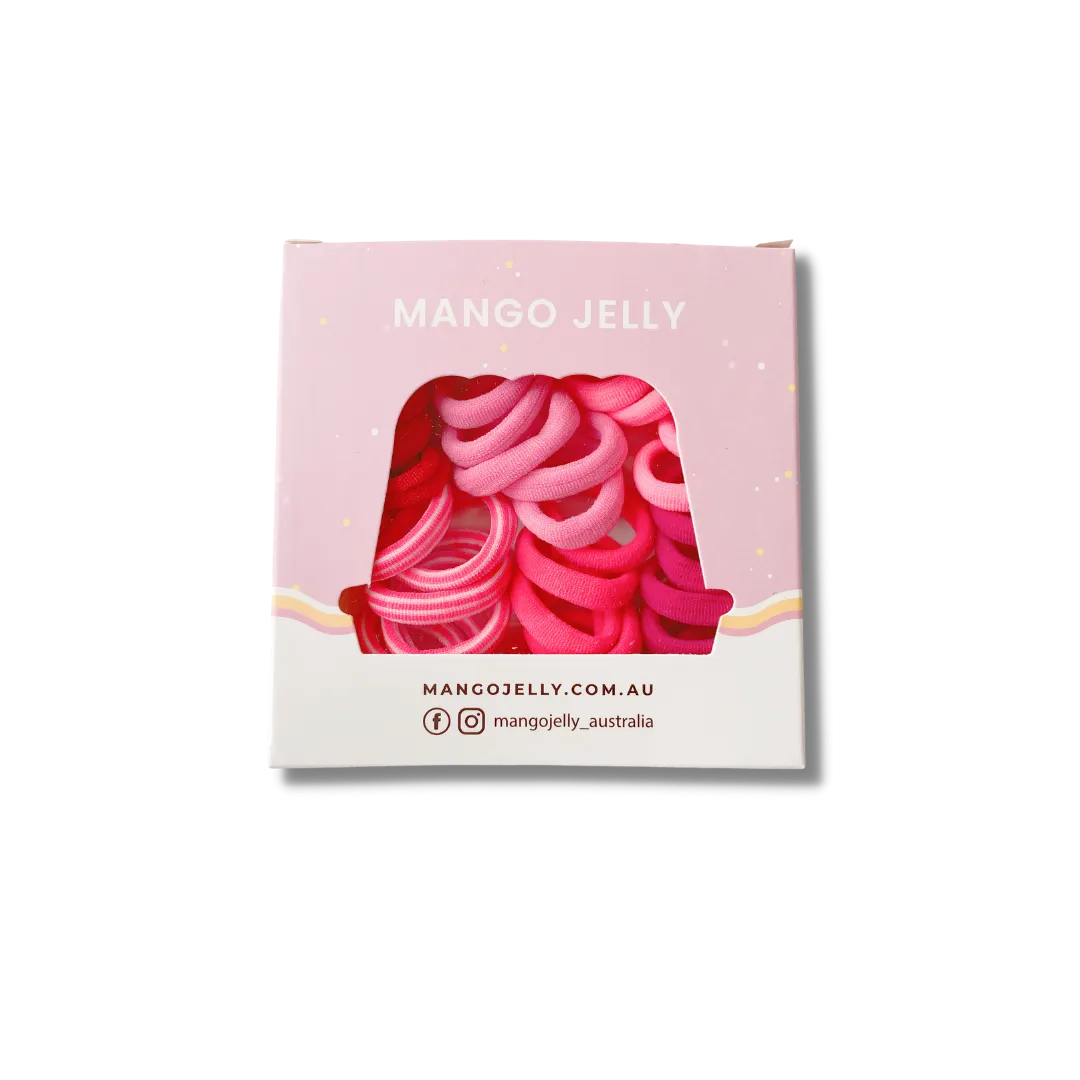 MANGO JELLY Metal Free Hair Ties (3cm) - Just Pink 36P - Three Pack