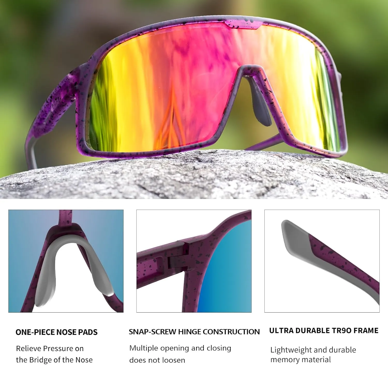 MAXJULI Polarized Cycling Sunglasses for Men Women, Windproof Outdoor Sports Running UV400 Protection Sun Glasses 8214