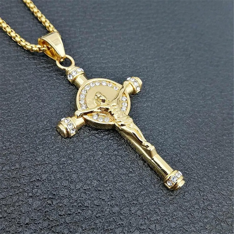 Men Necklace   Cross Pendant With Gold Jewelry