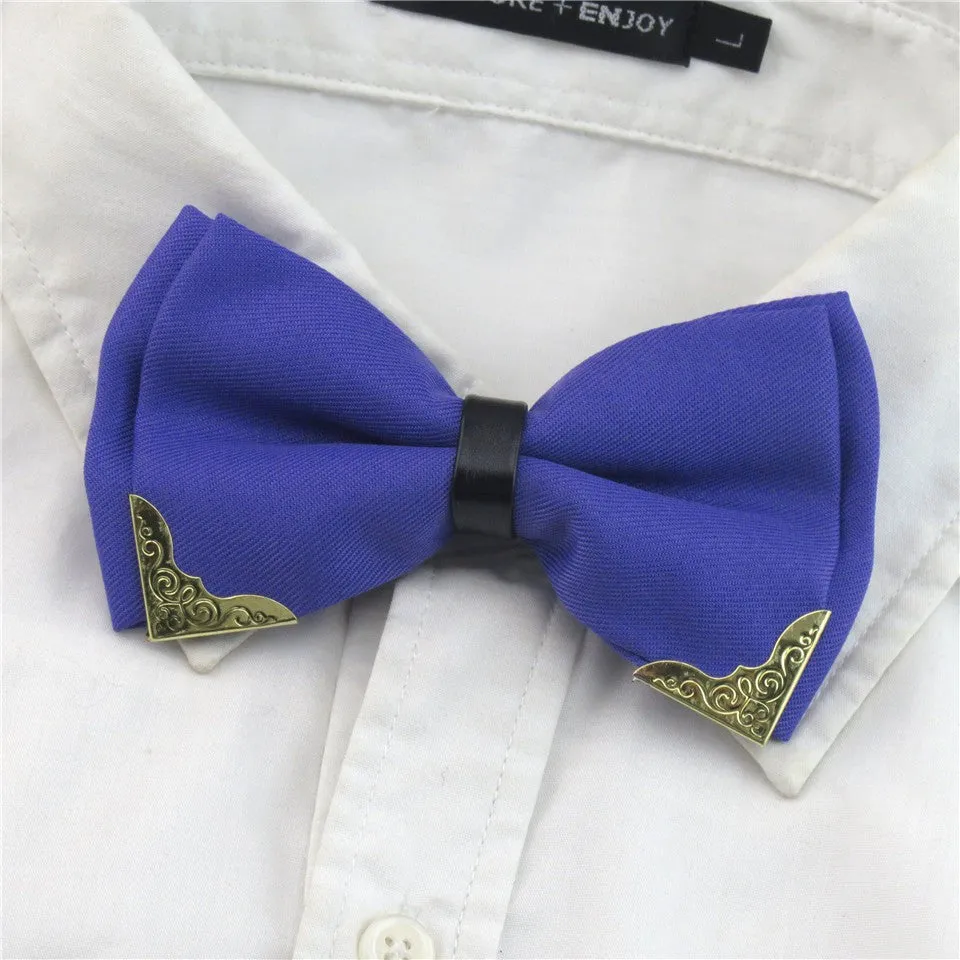 Metal Head Solid Bowtie Black White Classic Bow Ties For Men Wedding Shirt Dress Accessories Christmas Gifts gravata cravate