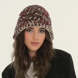 Mixed Color Coarse Yarn Knitted Fisherman Small Face Hat
