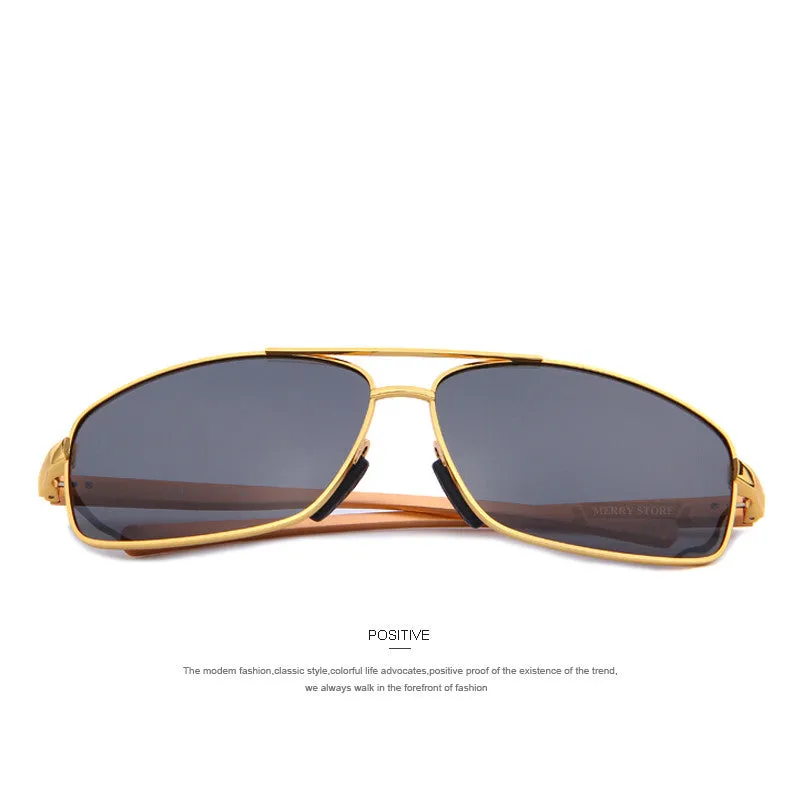 New Men Luxury Polarized Sunglasses Aluminum Alloy Classic Brand Men Sunglasses Gold Frame High quality