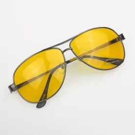 New Yellow HD Night Vision Driving Anti Glare Glasses Eyewear sun glass gun Metal Frame men women sunglasses