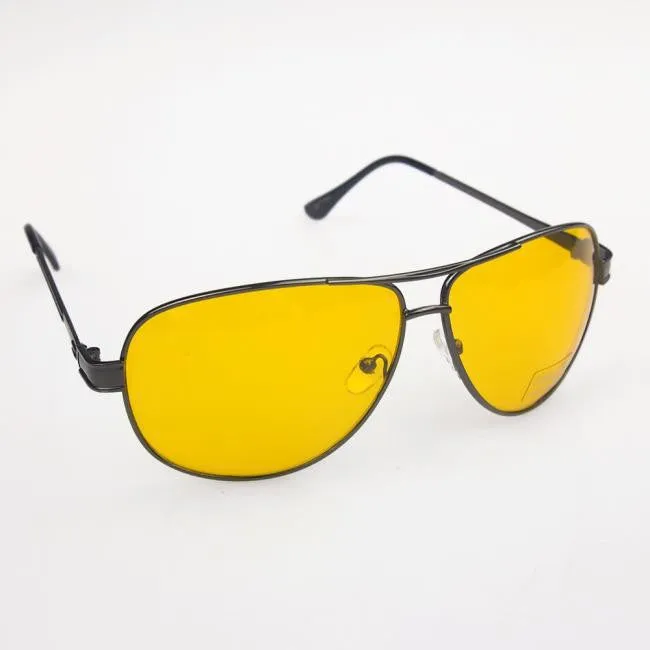 New Yellow HD Night Vision Driving Anti Glare Glasses Eyewear sun glass gun Metal Frame men women sunglasses
