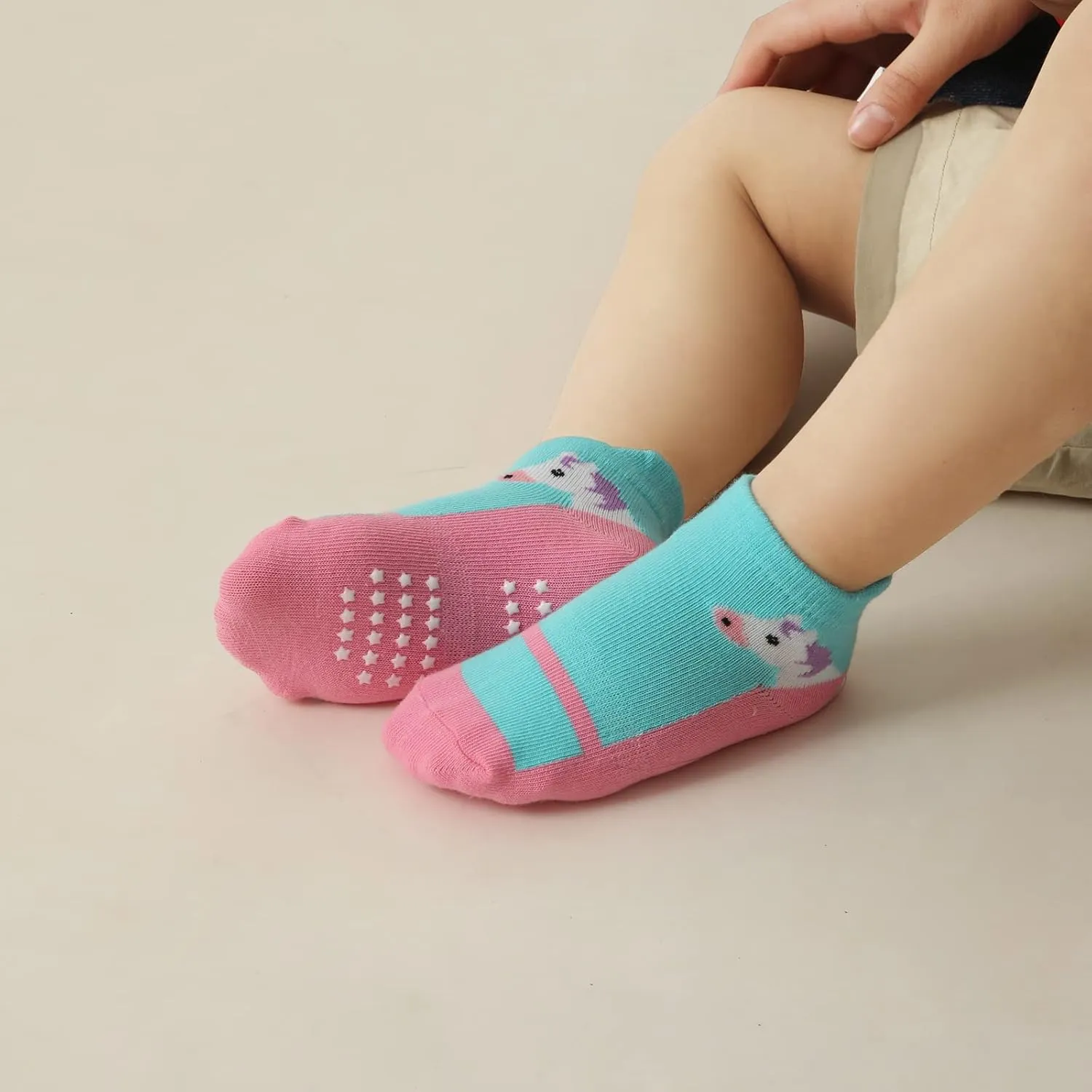 Non Slip Grip Ankle Baby Socks 12 Pack for Toddler Boys and Girls Kids,Infant Cute Cotton Baby Socks