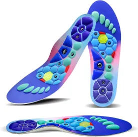 Orthopedic Acupressure Insoles  Reflexology Massage Insoles for Pain Relief, Comfortable Foot Support for Men and Women (Blue Pink, S (Men 4-7/Women 5-8))