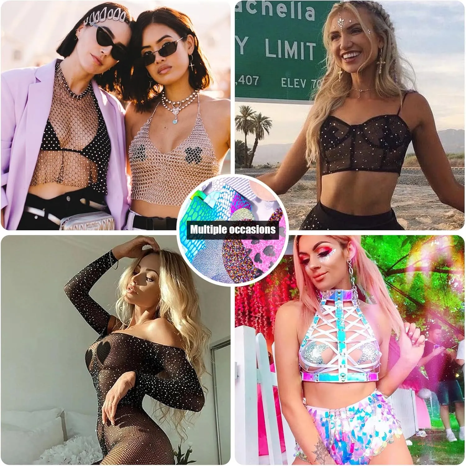 Pasties Nipple Covers Stickers for Women Rave Party Disposable Sticky Breast Petals - 12 Pairs