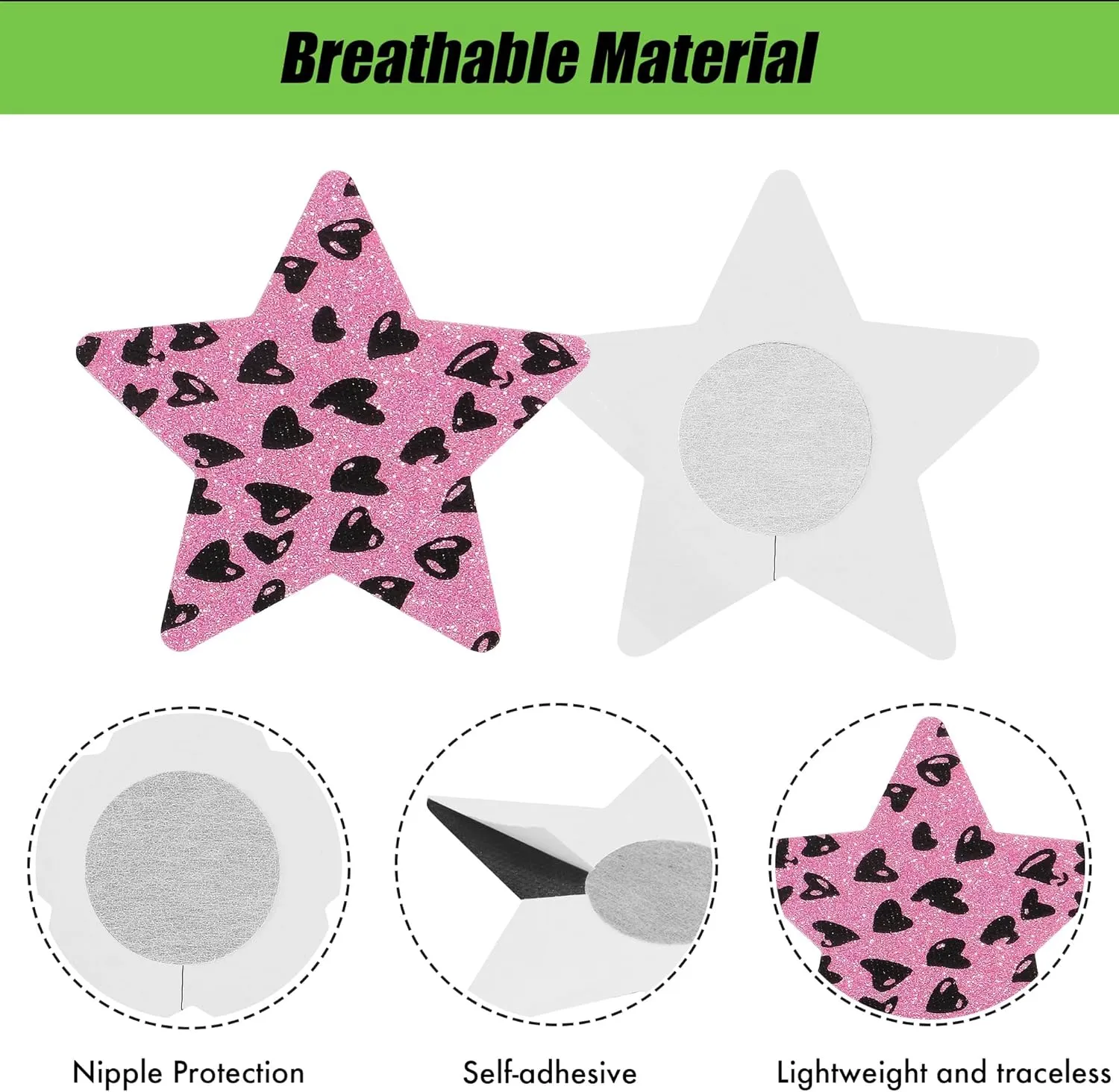 Pasties Nipple Covers Stickers for Women Rave Party Disposable Sticky Breast Petals - 12 Pairs