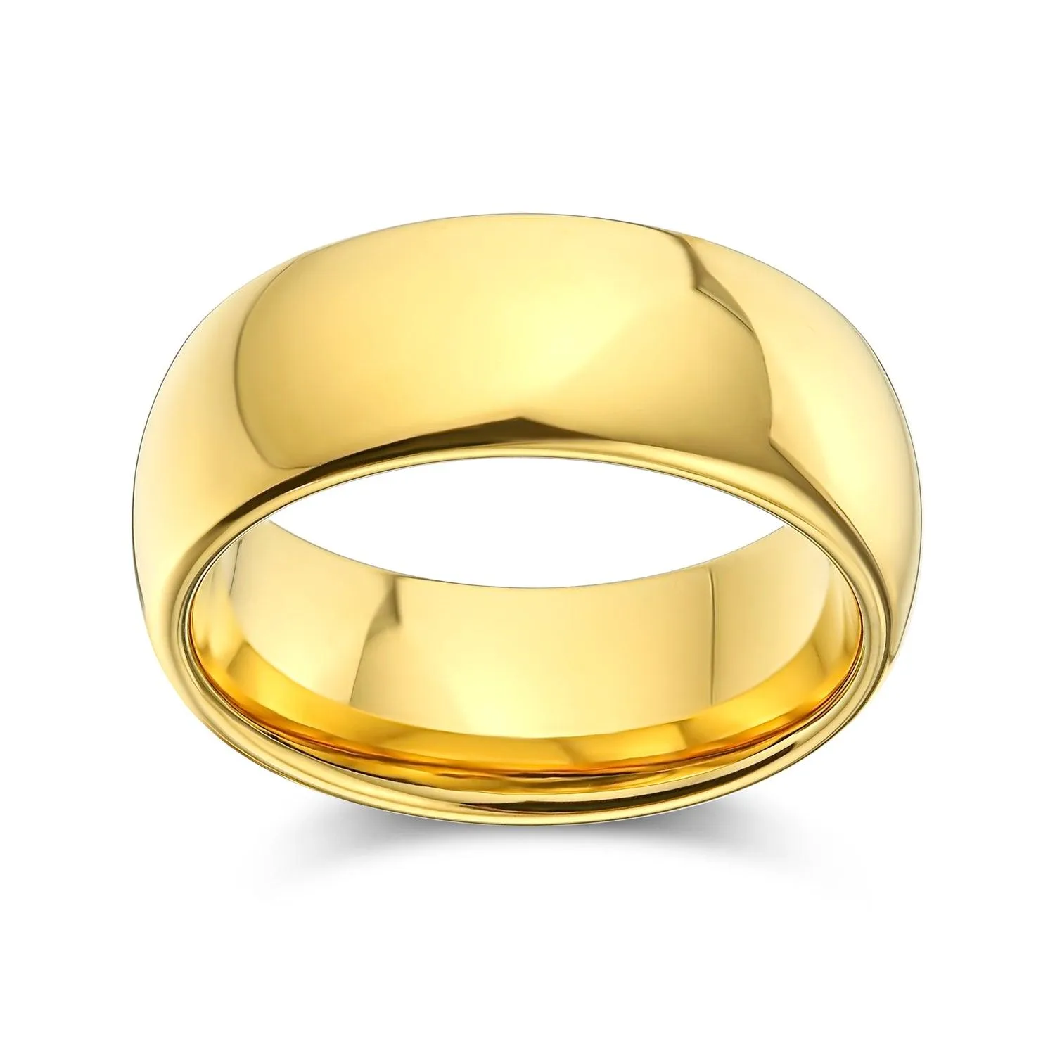 Plain Dome Black Tungsten Wedding Band for Men - Comfort Fit Titanium Ring