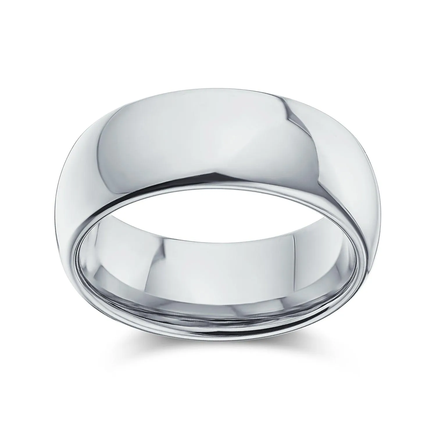 Plain Dome Black Tungsten Wedding Band for Men - Comfort Fit Titanium Ring
