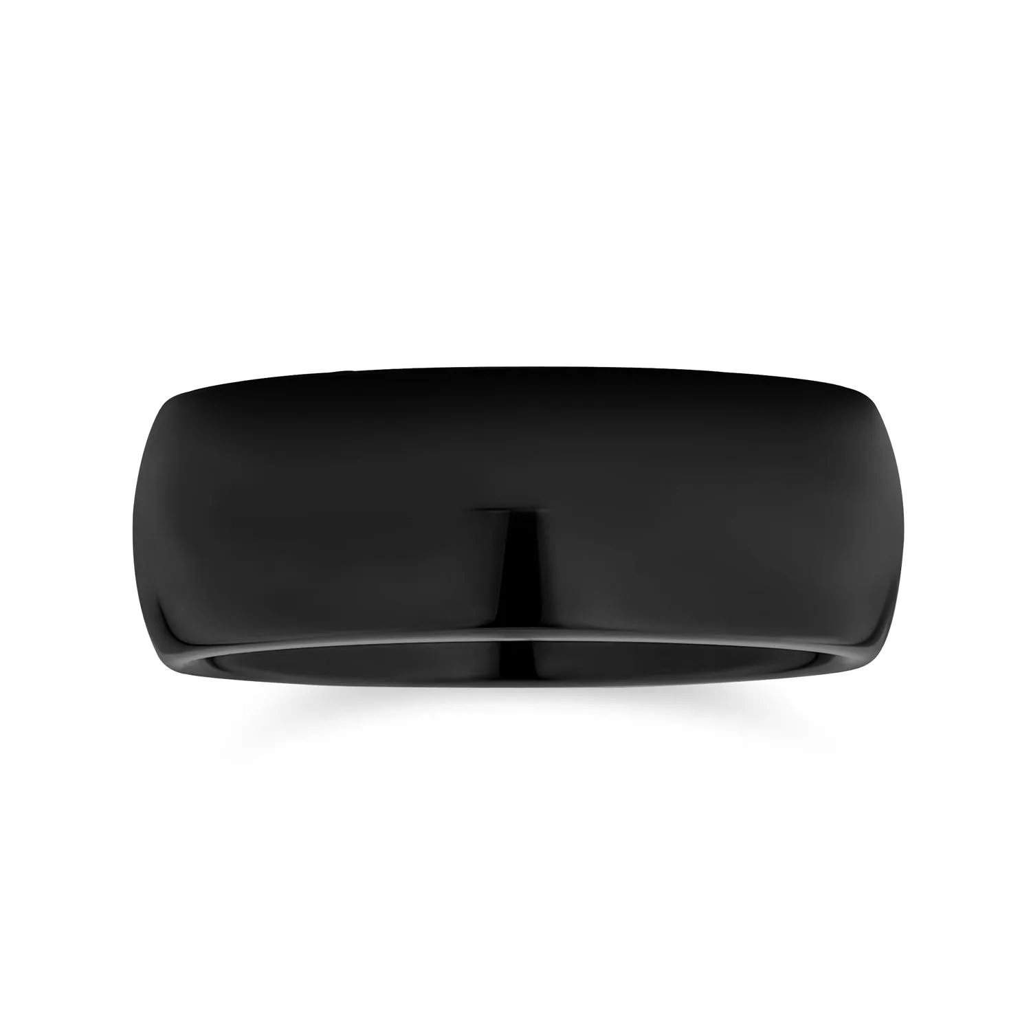 Plain Dome Black Tungsten Wedding Band for Men - Comfort Fit Titanium Ring