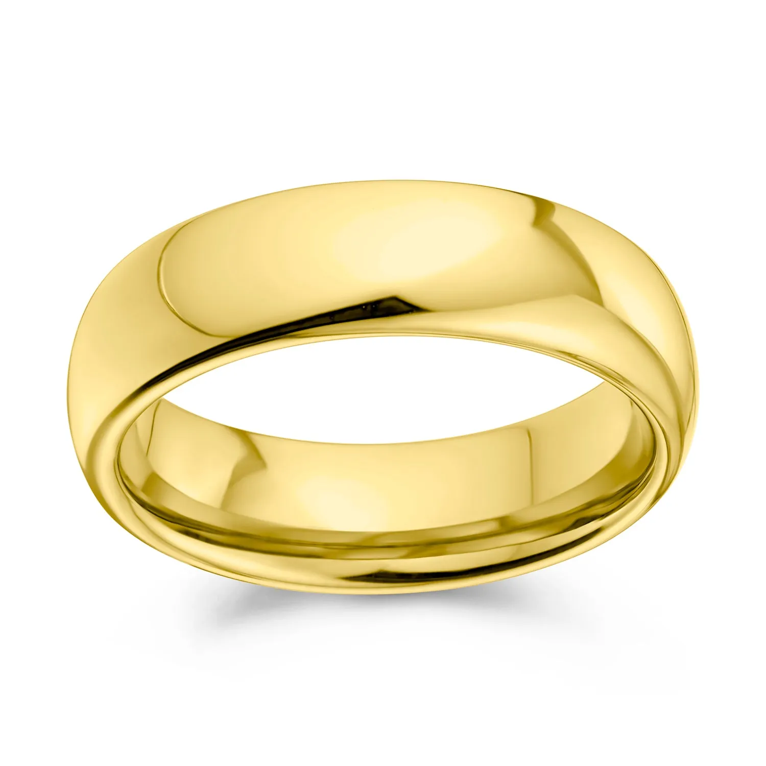 Plain Dome Tungsten Wedding Band Gold Plated Comfort Fit Ring for Men
