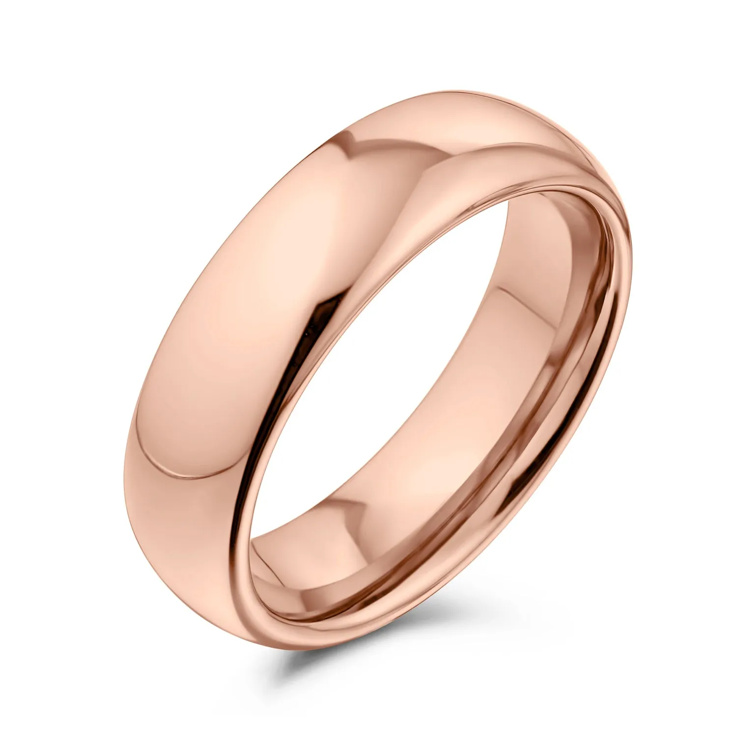 Plain Dome Tungsten Wedding Band Gold Plated Comfort Fit Ring for Men