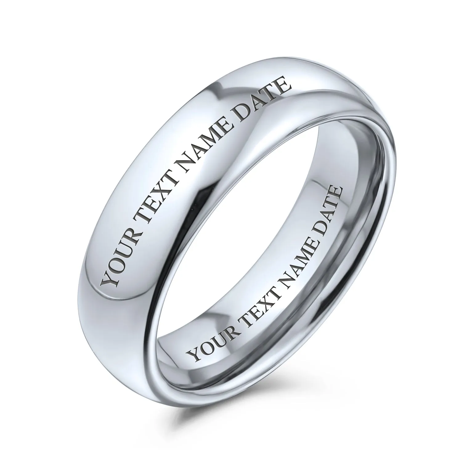 Plain Dome Tungsten Wedding Band Gold Plated Comfort Fit Ring for Men