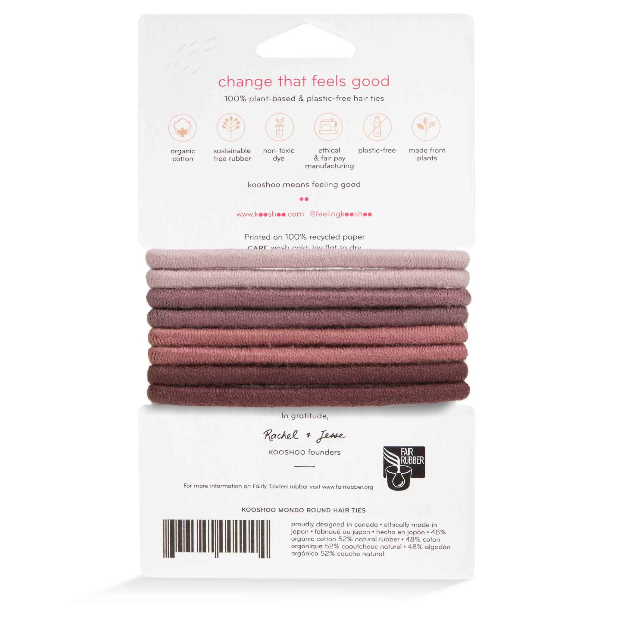 Plastic-Free Mondo Round Hair Ties (8 pack)