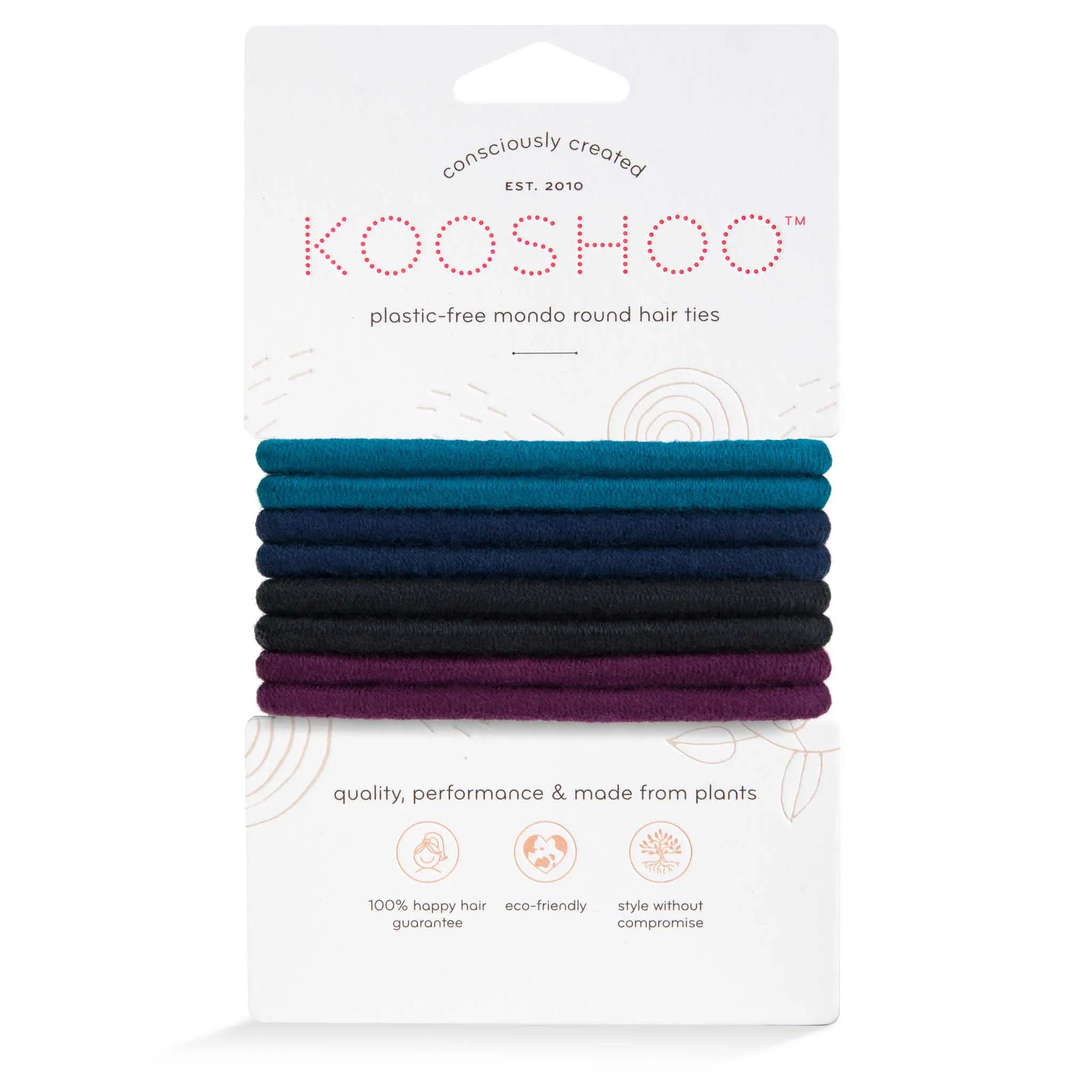 Plastic-Free Mondo Round Hair Ties (8 pack)