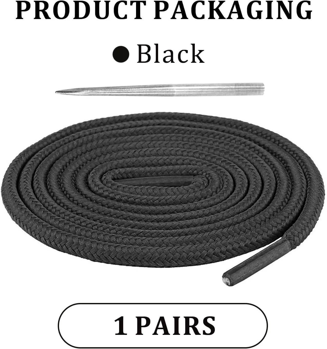 Polyester Shoelaces for Sperry Boat Shoes, 5/32"(4mm) Round Shoe Laces Strings with Needle Replacement Kit