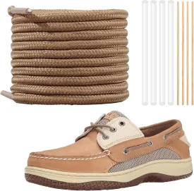 Polyester Shoelaces for Sperry Boat Shoes, 5/32"(4mm) Round Shoe Laces Strings with Needle Replacement Kit