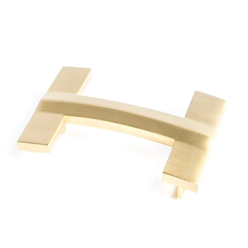 Premio Solid Brass H Leather Belt