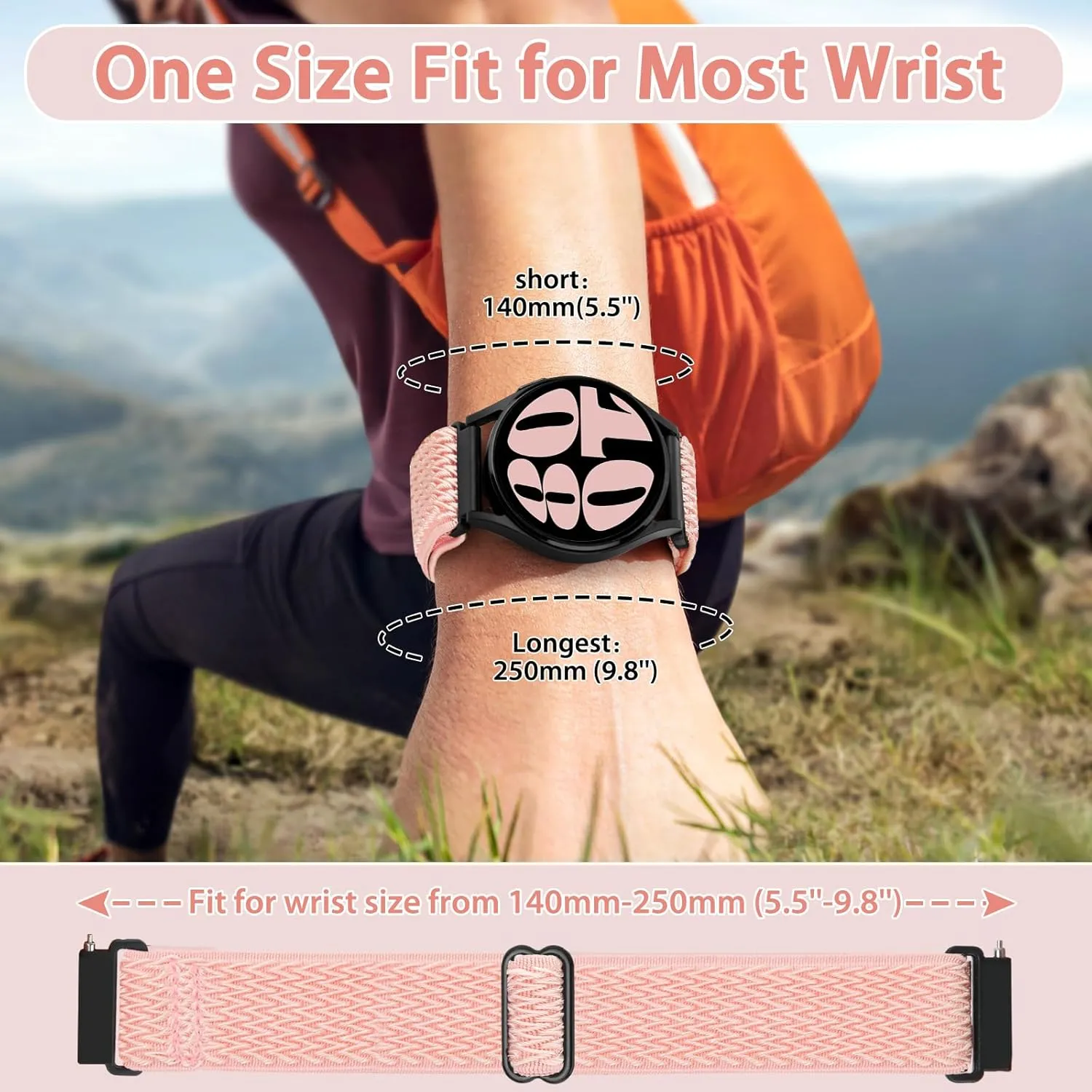 Quick Release Watch Band - Choice of Width -18mm 19mm 20mm 22mm 24mm Watch Bands, Solo Loop Adjustable Elastic Nylon Watch Straps Replacement Wristband for Men Women