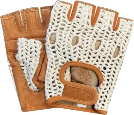 Real Soft Leather Mesh Net Fingerless Driving Weight Training Cycling Wheelchair Gloves W-1037 (XX-Large)