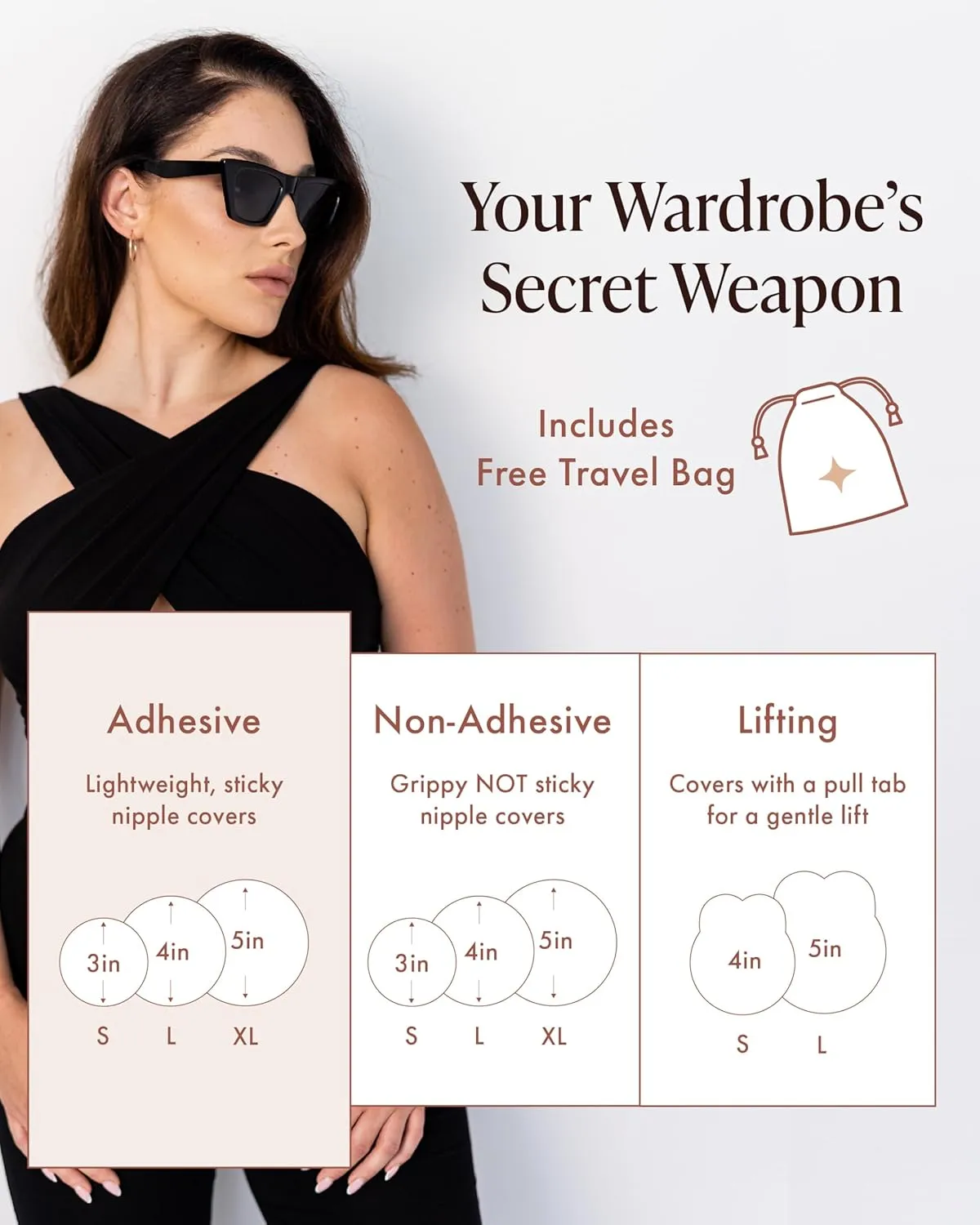Reusable Silicone Nipple Covers - Waterproof, Nude, 4 Shades - Sticky Breast Stickers for Strapless Dress
