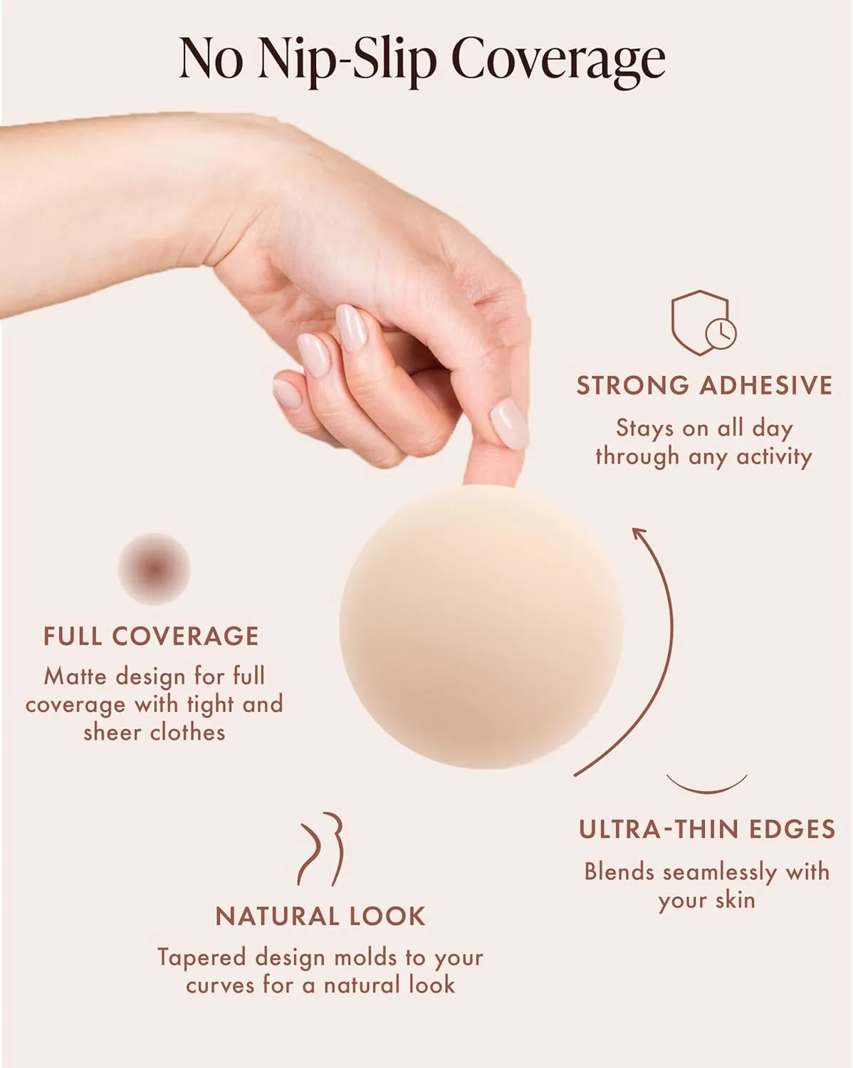Reusable Silicone Nipple Covers - Waterproof, Nude, 4 Shades - Sticky Breast Stickers for Strapless Dress