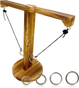 Ring Toss Game for Adults, Wooden Hook and Ring Game, Outdoor Indoor Game, Table Top Games for Bars, Home, Party, Patio Decor Great Yard Games 11.81" X 13" Large Size