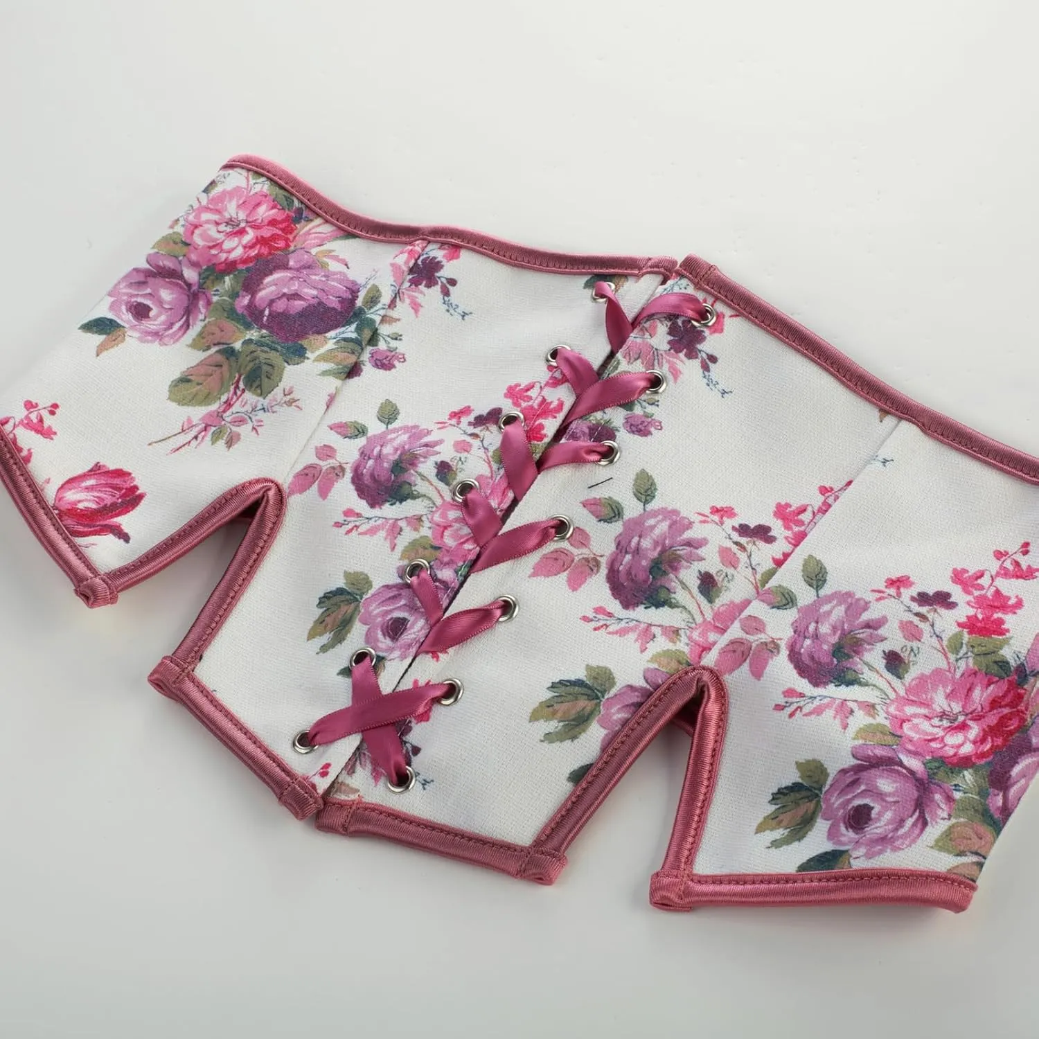 Scarlet Darkness Renaissance Corset Belts for Women Floral Lace Up Boned Waist Belt with Zip