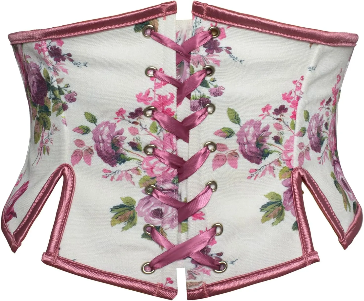 Scarlet Darkness Renaissance Corset Belts for Women Floral Lace Up Boned Waist Belt with Zip