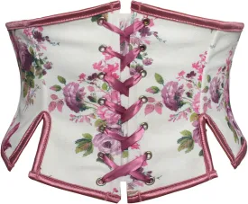 Scarlet Darkness Renaissance Corset Belts for Women Floral Lace Up Boned Waist Belt with Zip