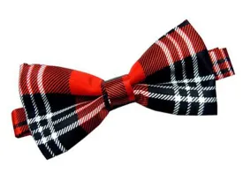 Scottish Red Tartan Checkered Bow Tie Burns Night Dickie Bow Striped Tie