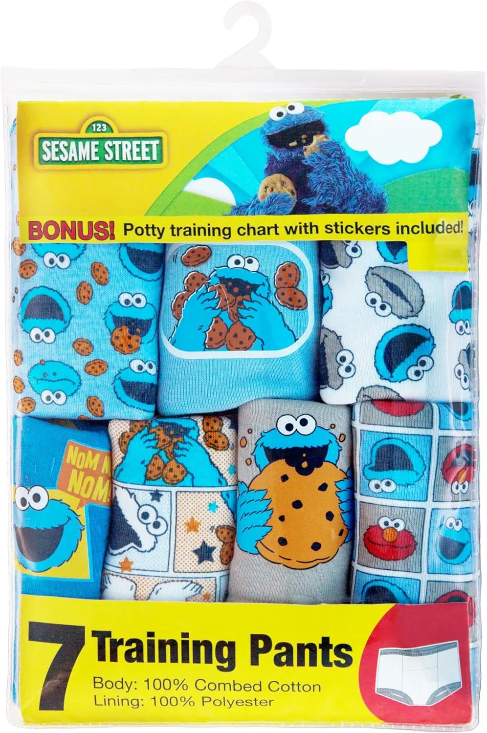 Sesame Street Unisex Toddler Potty Training Pants with Elmo, Cookie Monster and Big Bird with Stickers & Success Chart