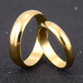 Simple Engagement Wedding Couple Rings Lovers Set 18K Gold Plated Rings for Men Women His and Her Promise Anniversary Jewelry