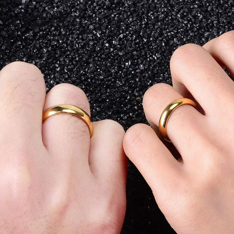 Simple Engagement Wedding Couple Rings Lovers Set 18K Gold Plated Rings for Men Women His and Her Promise Anniversary Jewelry