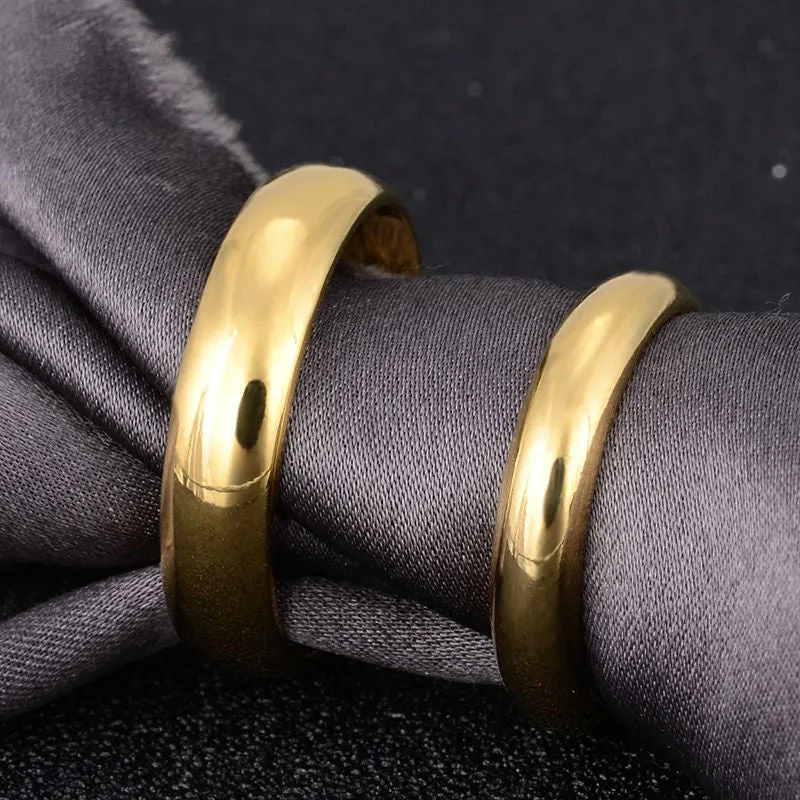 Simple Engagement Wedding Couple Rings Lovers Set 18K Gold Plated Rings for Men Women His and Her Promise Anniversary Jewelry